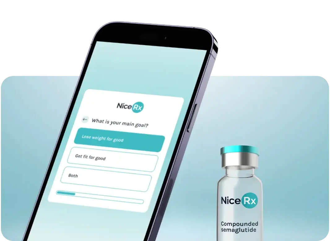 NiceRx quiz with semaglutide vial